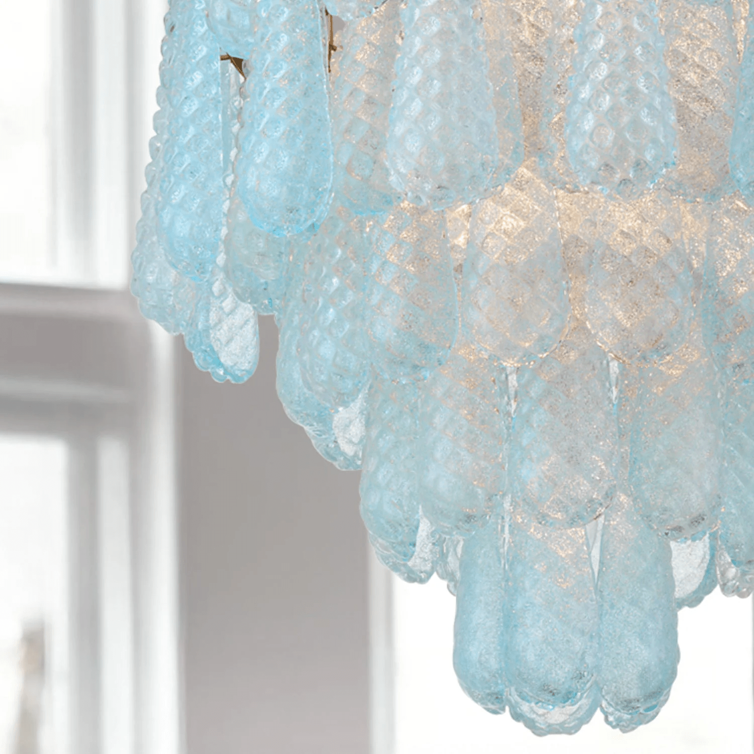 Aurora Chandelier Drop Textured Glass Elegant - Blowlighting