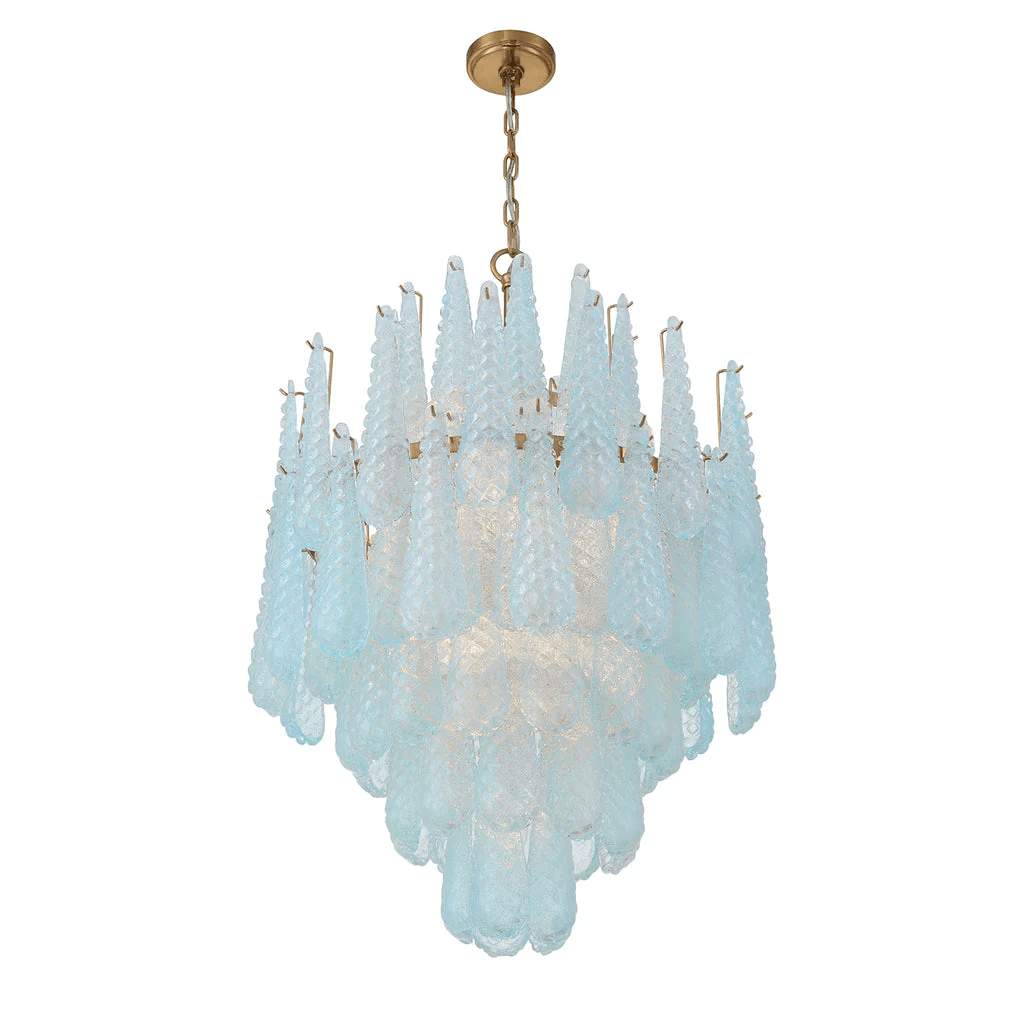 Aurora Chandelier Drop Textured Glass Elegant - Blowlighting