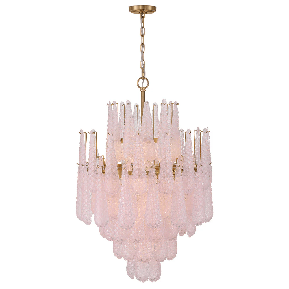 Aurora Chandelier Drop Textured Glass Elegant - Blowlighting