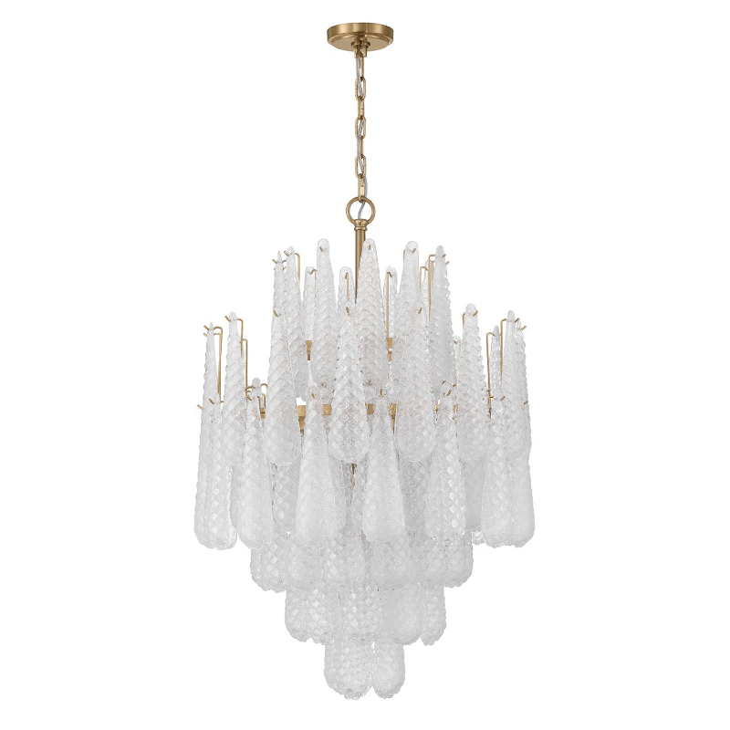 Aurora Chandelier Drop Textured Glass Elegant - Blowlighting