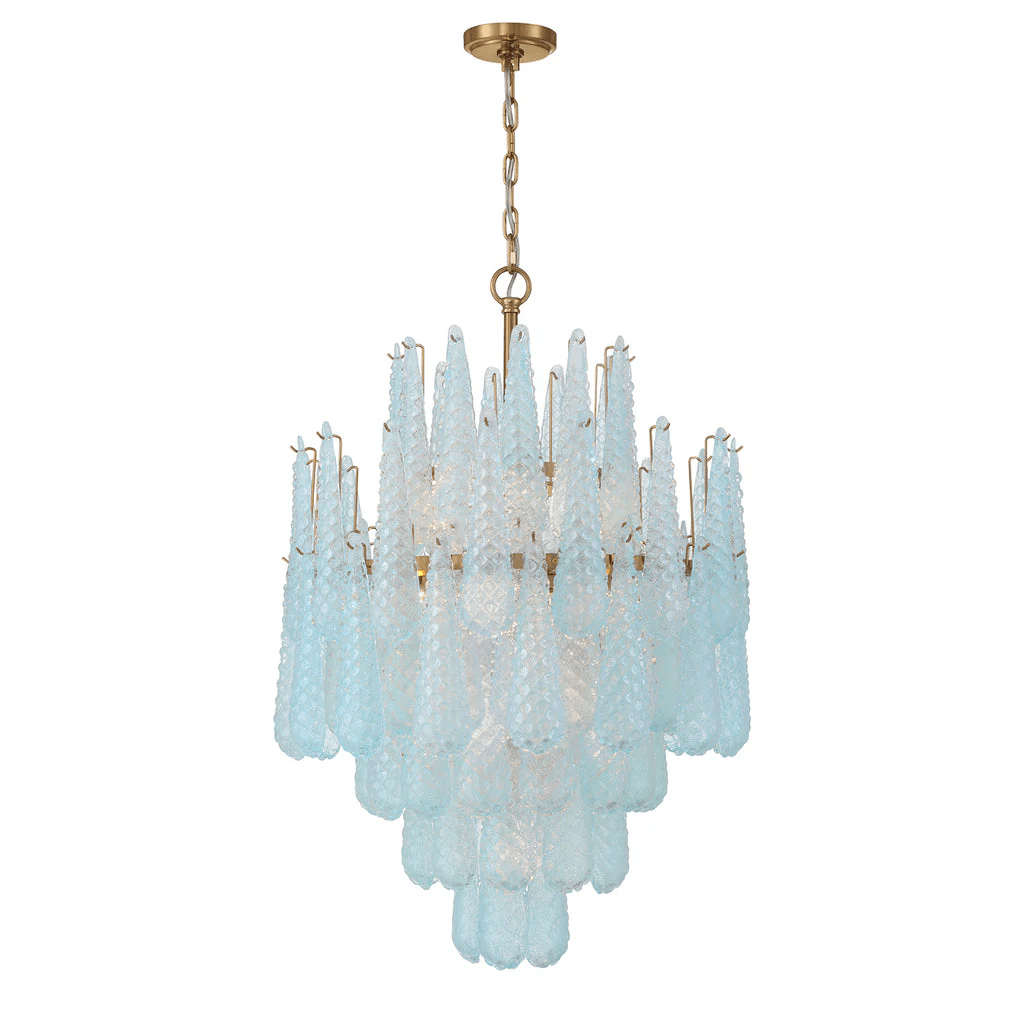 Aurora Chandelier Drop Textured Glass Elegant - Blowlighting