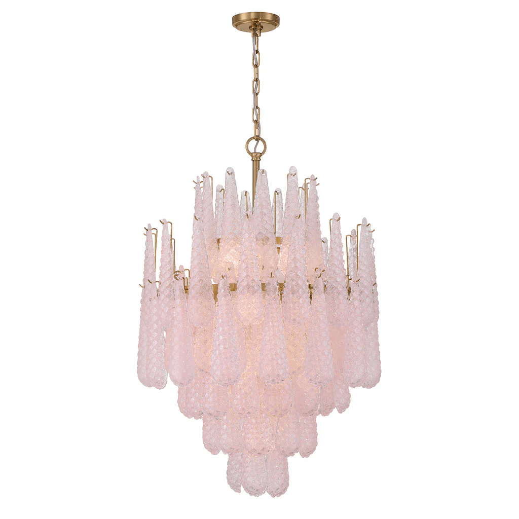 Aurora Chandelier Drop Textured Glass Elegant - Blowlighting
