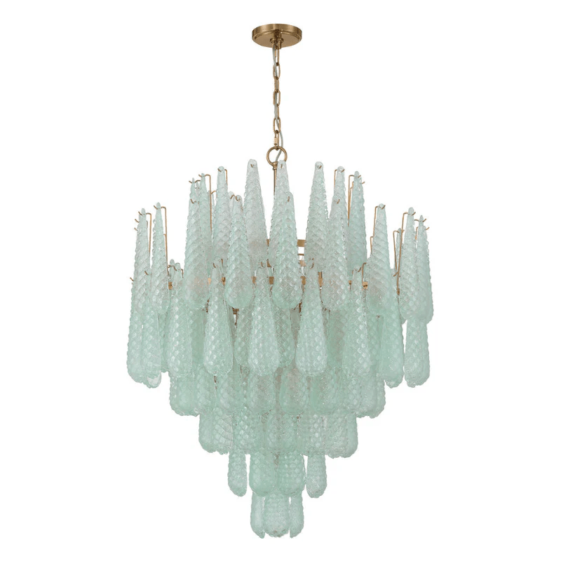 Aurora Chandelier Drop Textured Glass Elegant - Blowlighting