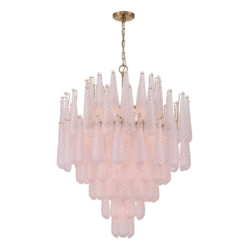 Aurora Chandelier Drop Textured Glass Elegant - Blowlighting