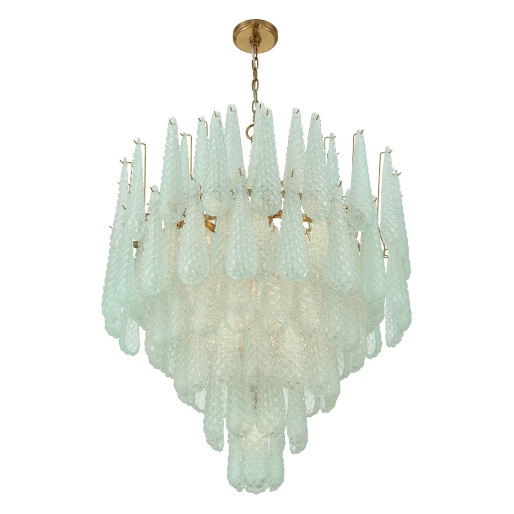 Aurora Chandelier Drop Textured Glass Elegant - Blowlighting