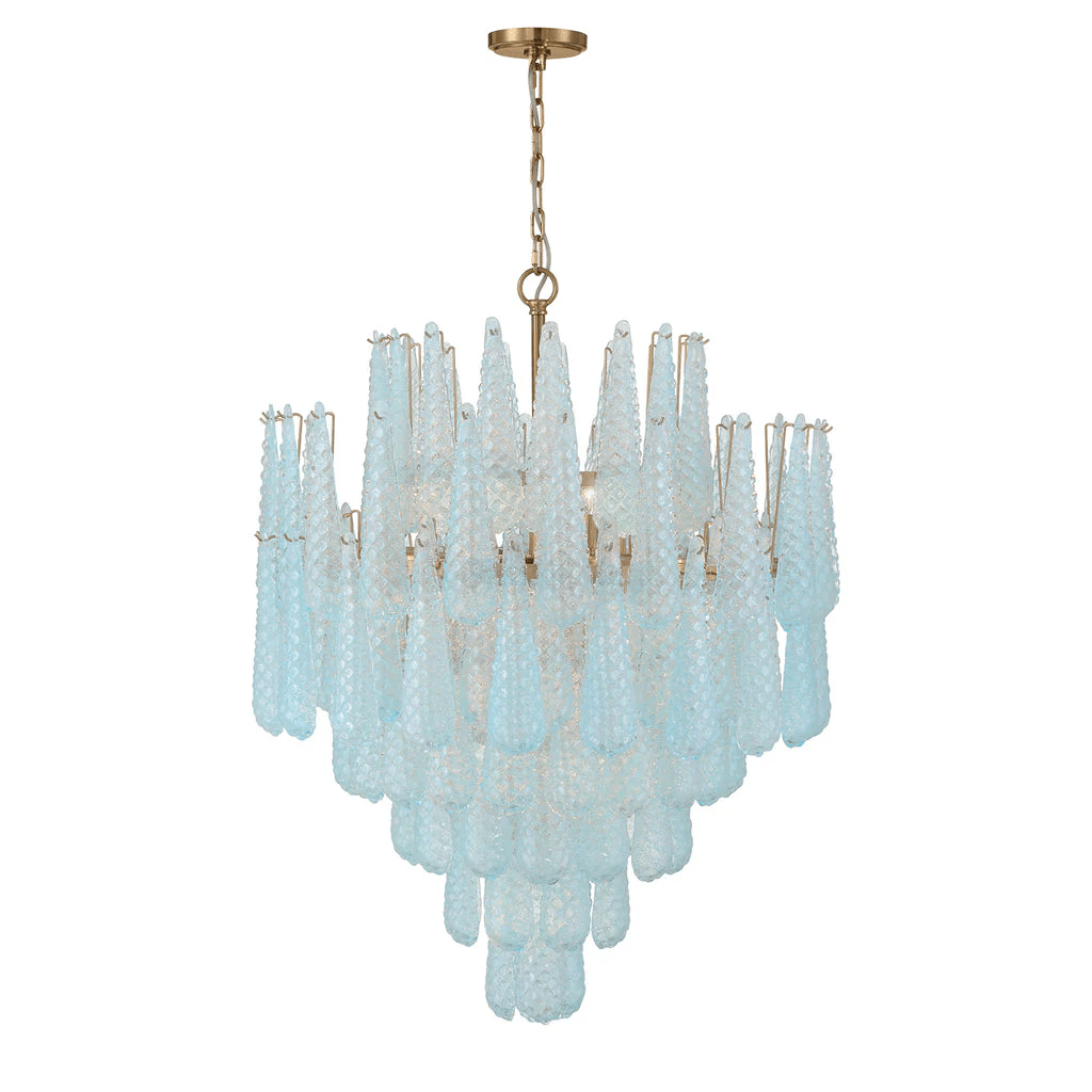 Aurora Chandelier Drop Textured Glass Elegant - Blowlighting