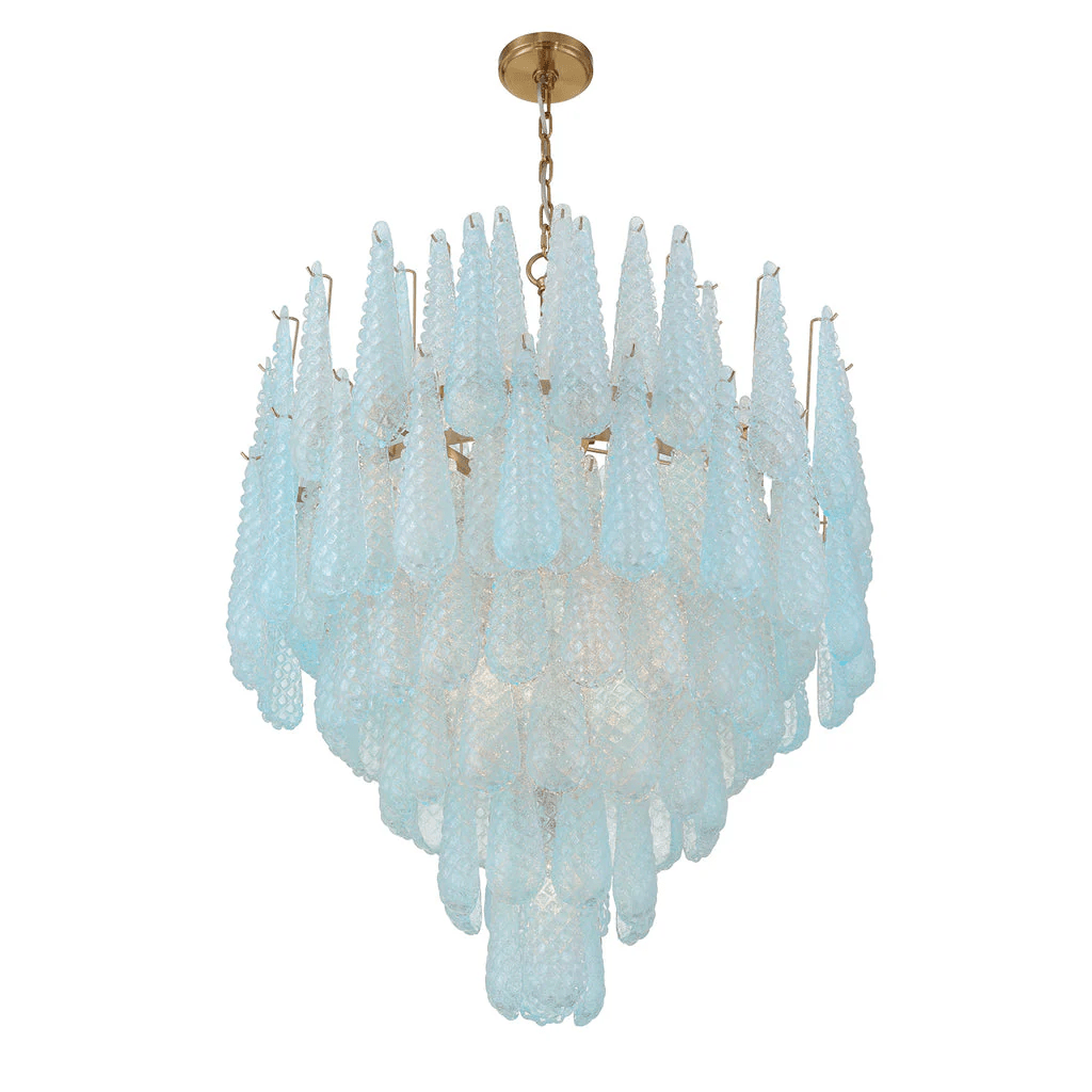 Aurora Chandelier Drop Textured Glass Elegant - Blowlighting