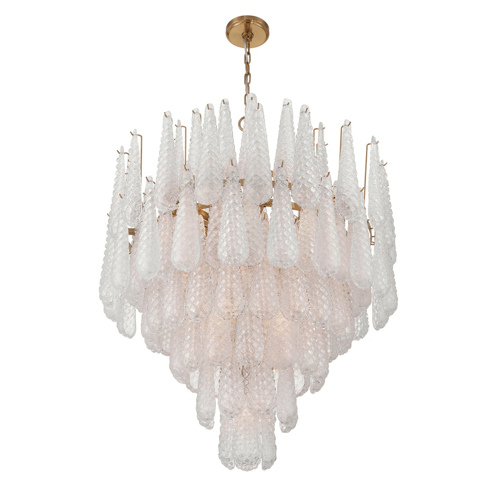 Aurora Chandelier Drop Textured Glass Elegant - Blowlighting