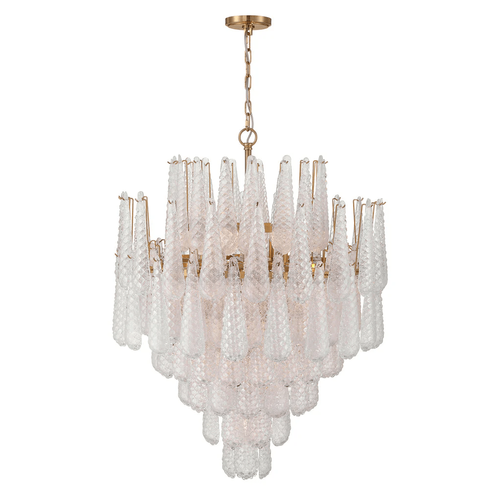 Aurora Chandelier Drop Textured Glass Elegant - Blowlighting