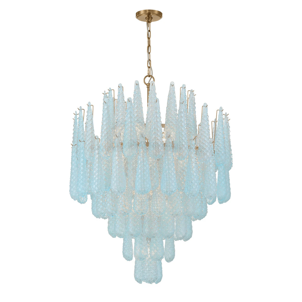 Aurora Chandelier Drop Textured Glass Elegant - Blowlighting