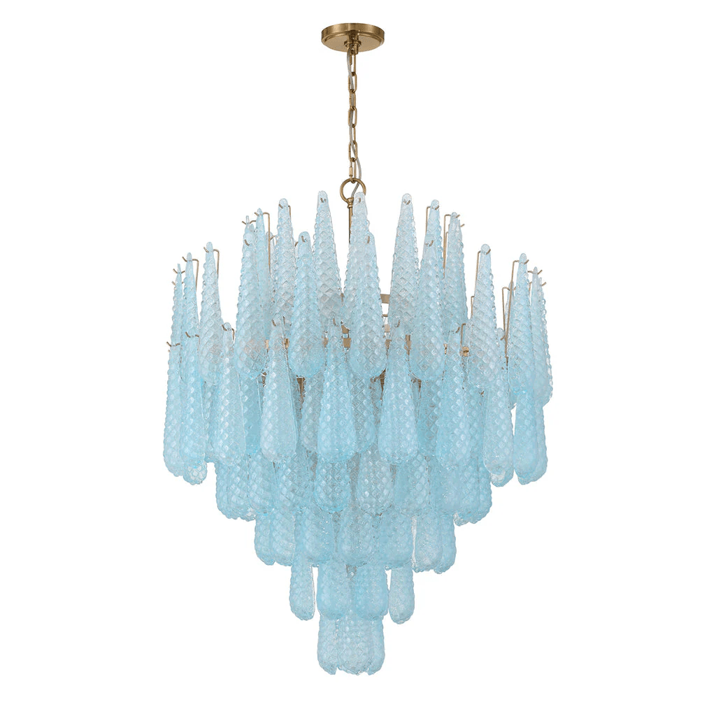 Aurora Chandelier Drop Textured Glass Elegant - Blowlighting