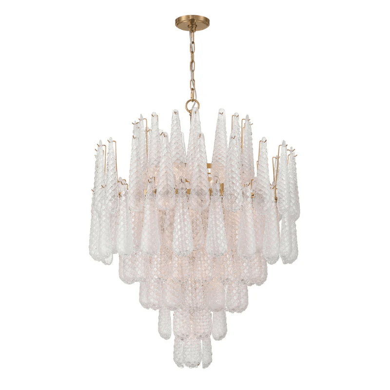 Aurora Chandelier Drop Textured Glass Elegant - Blowlighting