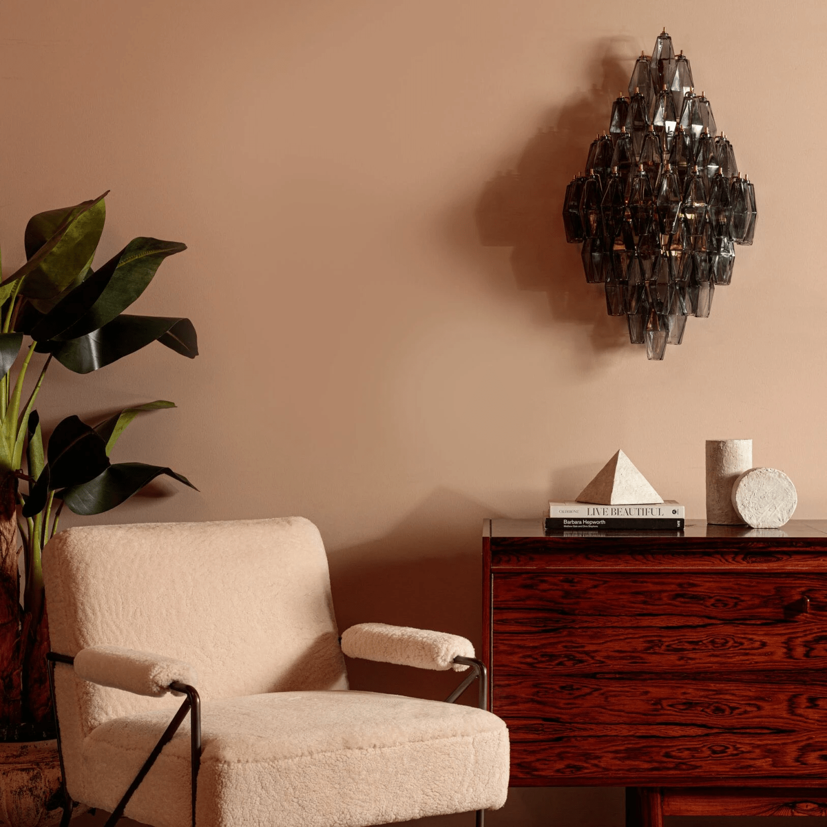 Aurora Wall Light Amber Diamond Polyhedron Vintage - Blowlighting