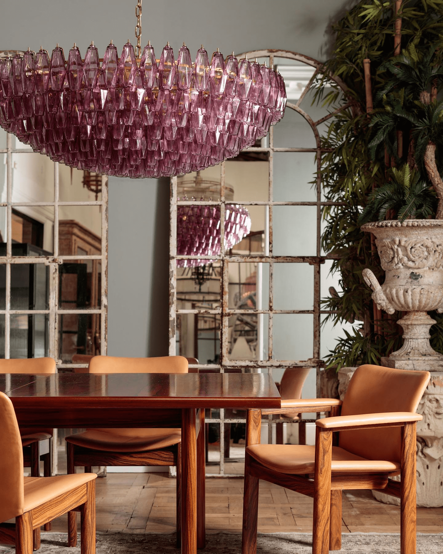 Aurora Chandelier Clear Murano Glass Polyhedron Vintage - Blowlighting