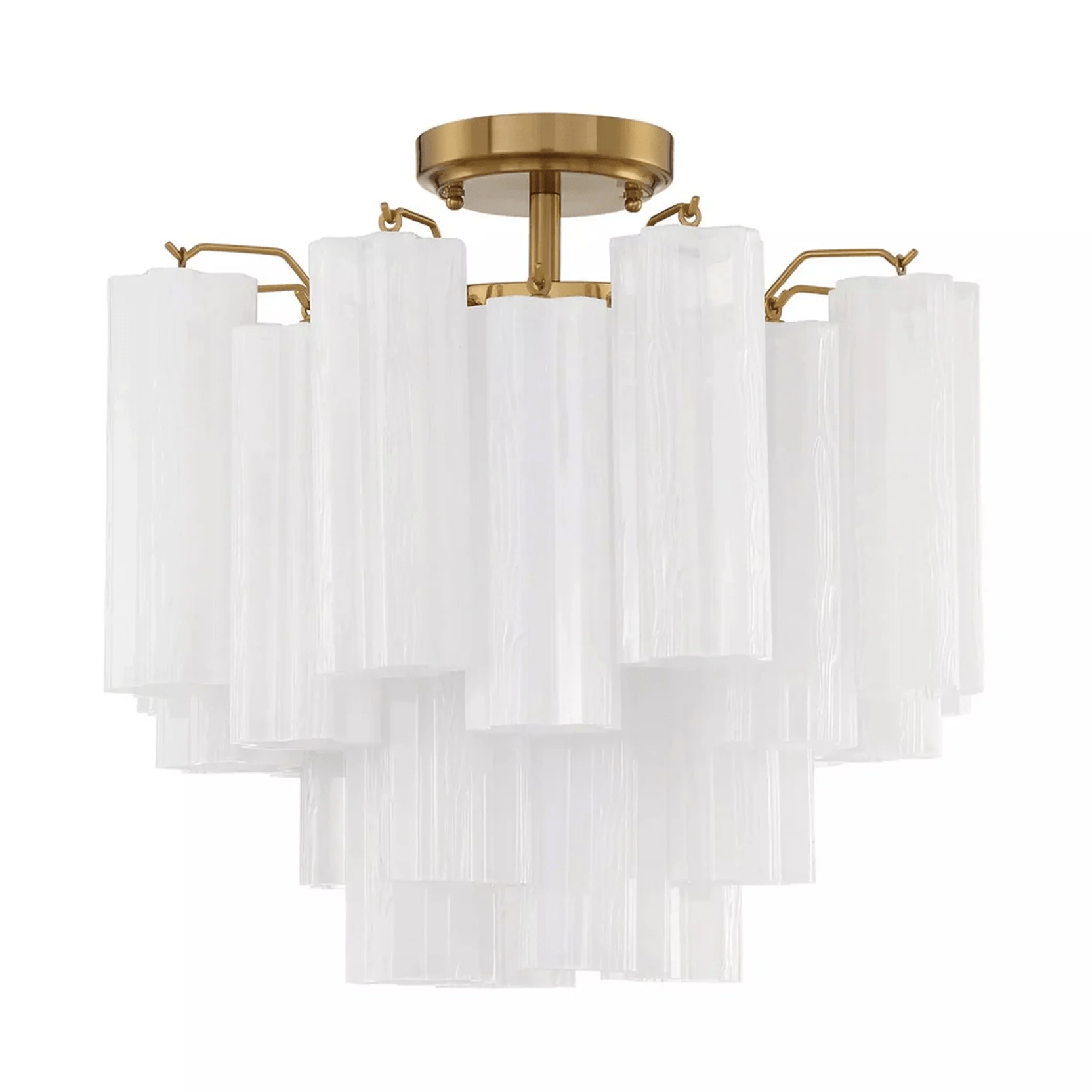 Aurora Ceiling Lamp Clear Murano Glass Tubular Handblown - Blowlighting