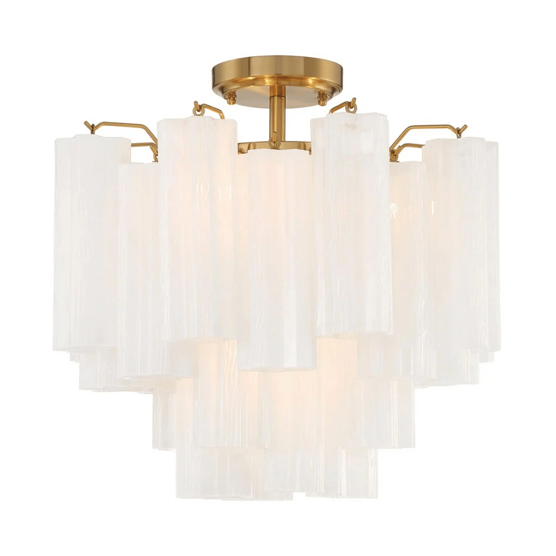 Aurora Ceiling Lamp Clear Murano Glass Tubular Handblown - Blowlighting