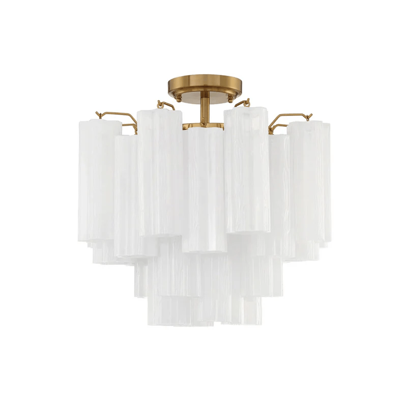 Aurora Ceiling Lamp Clear Murano Glass Tubular Handblown - Blowlighting