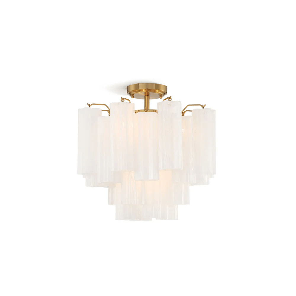 Aurora Ceiling Lamp Clear Murano Glass Tubular Handblown - Blowlighting
