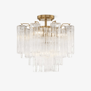 Aurora Ceiling Lamp Clear Murano Glass Tubular Handblown - Blowlighting