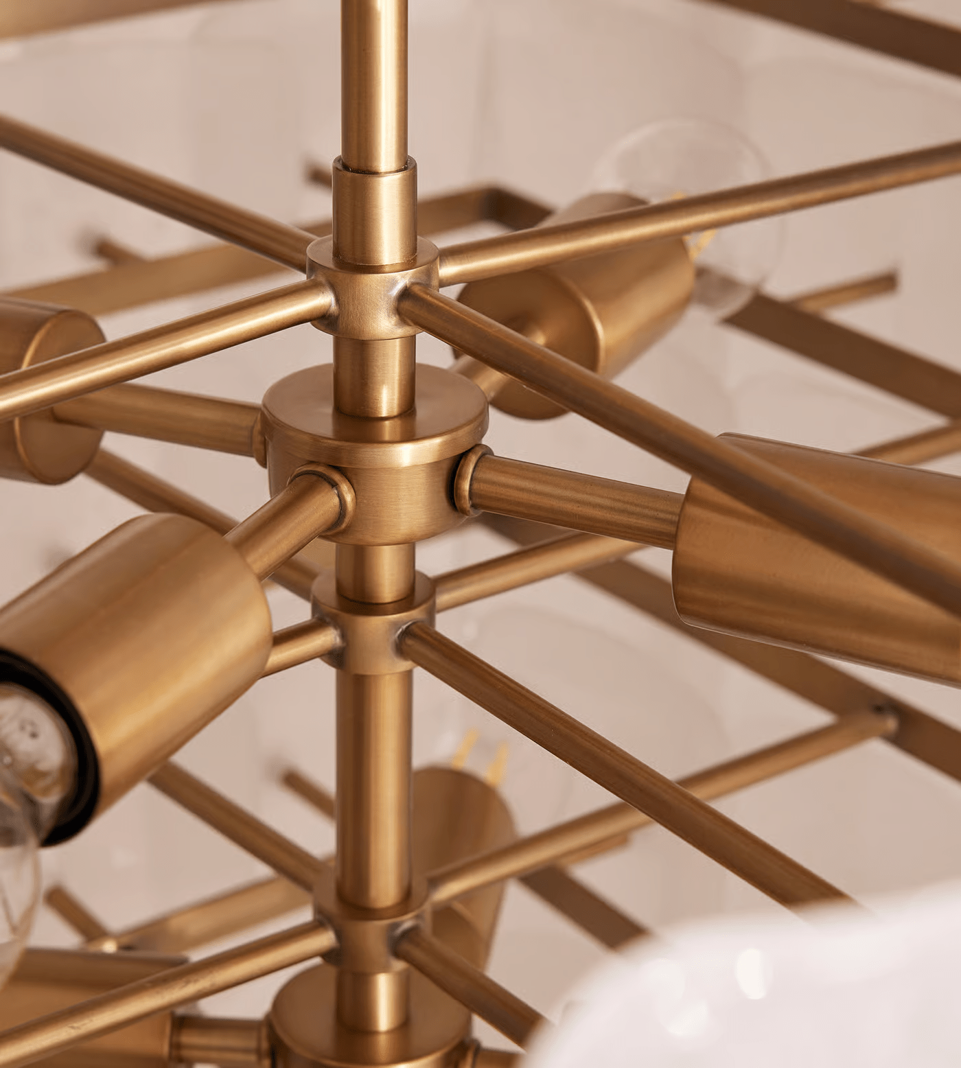 Aurora Chandelier White Frosted Glass Geometric Tiered - Blowlighting