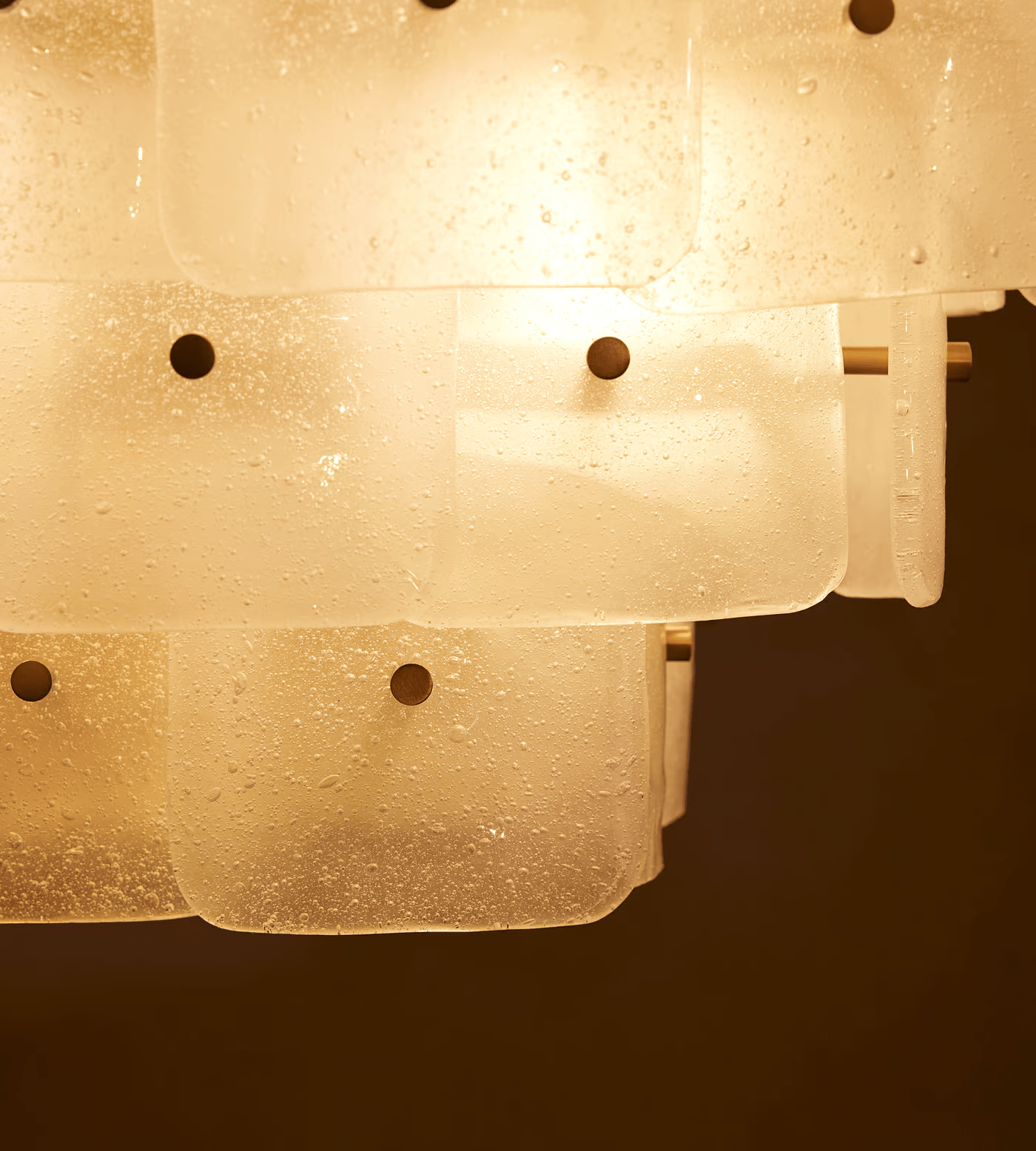 Aurora Chandelier White Frosted Glass Geometric Tiered - Blowlighting