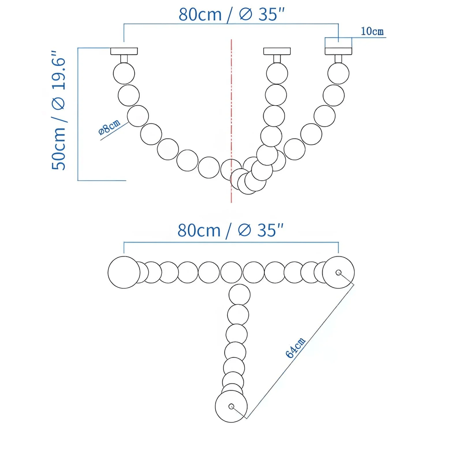 PearlCascade Glass Bead Chandelier - Blowlighting