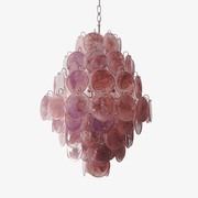Aurora Chandelier Pink Murano Glass Handblown Discs - Blowlighting