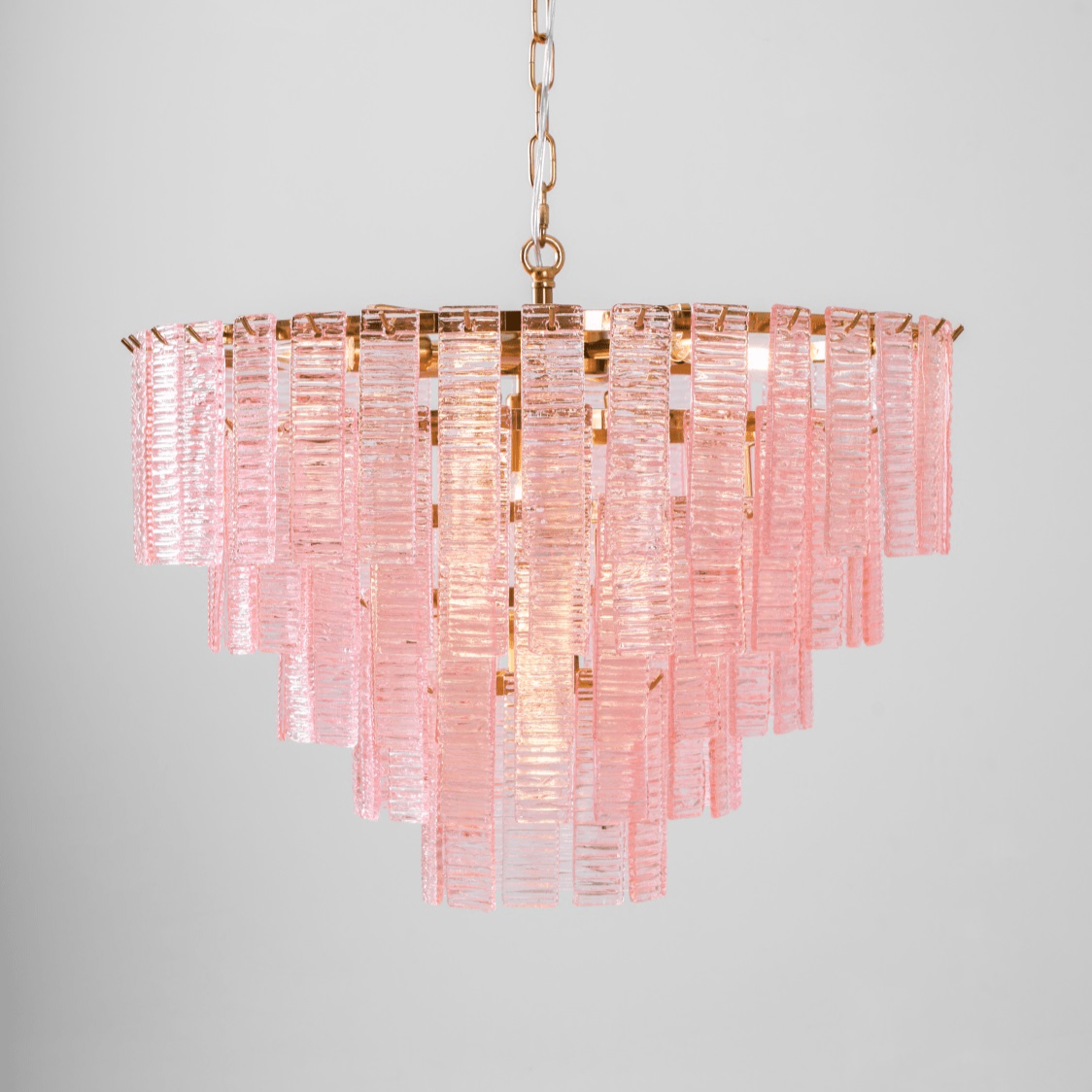 Aurora Chandelier Pink Murano Glass Layered Vintage Luxury - Blowlighting