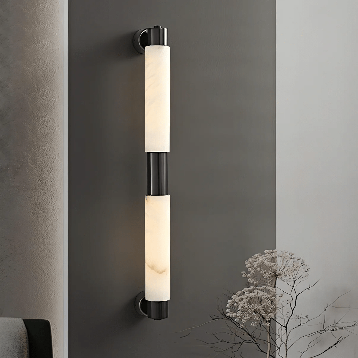 Eurthaeth Alabaster Brass Wall Light - Blowlighting