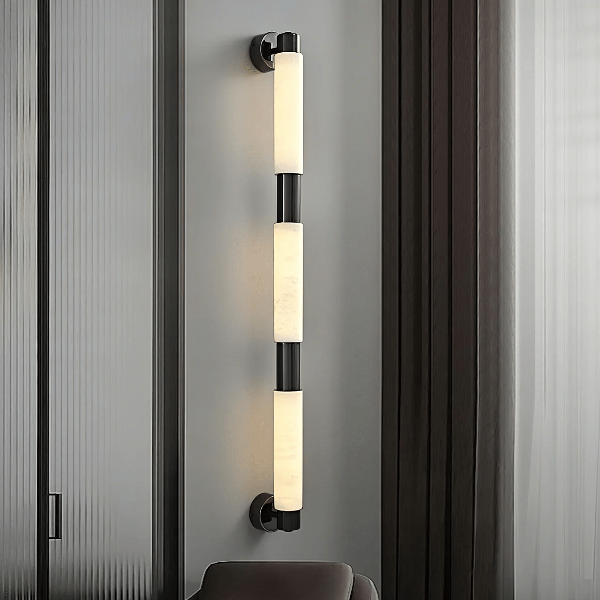 Eurthaeth Alabaster Brass Wall Light - Blowlighting