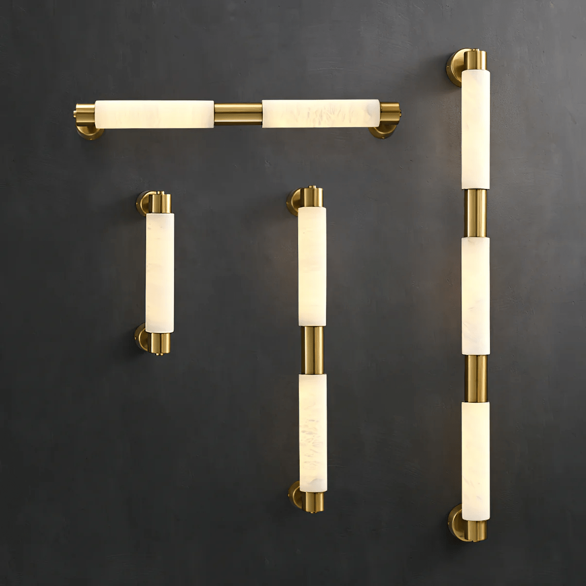 Eurthaeth Alabaster Brass Wall Light - Blowlighting