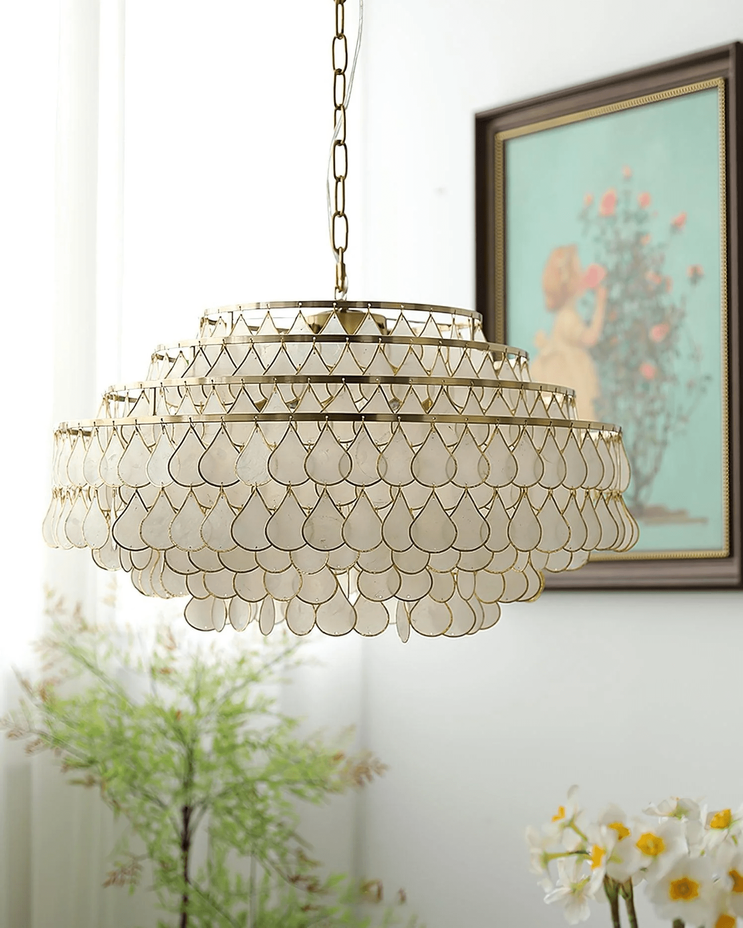 Teardrops Shell Chandelier - Blowlighting