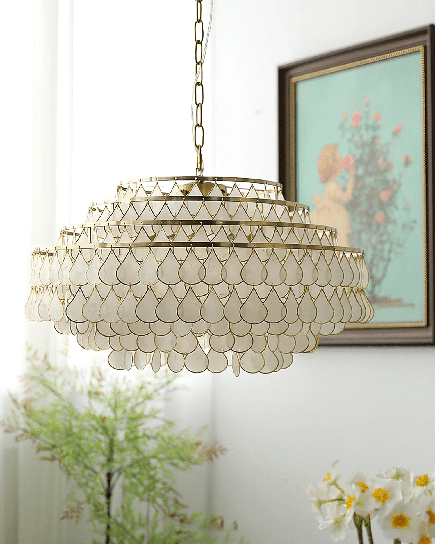 Teardrops Shell Chandelier - Blowlighting