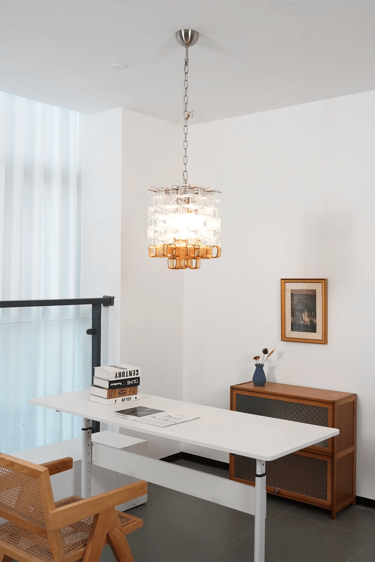 Aurora Chandelier Murano Glass Interlocking Geometric - Blowlighting