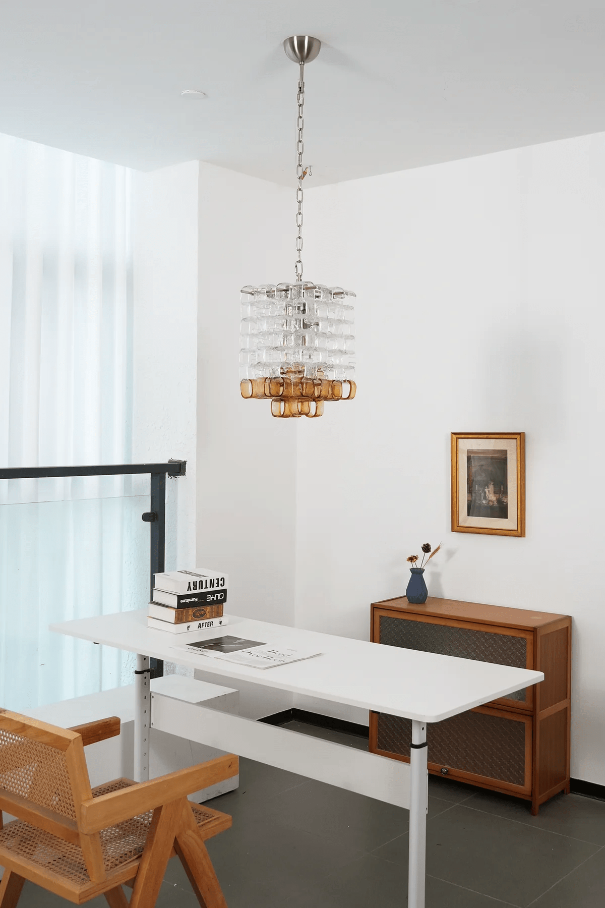 Aurora Chandelier Murano Glass Interlocking Geometric - Blowlighting