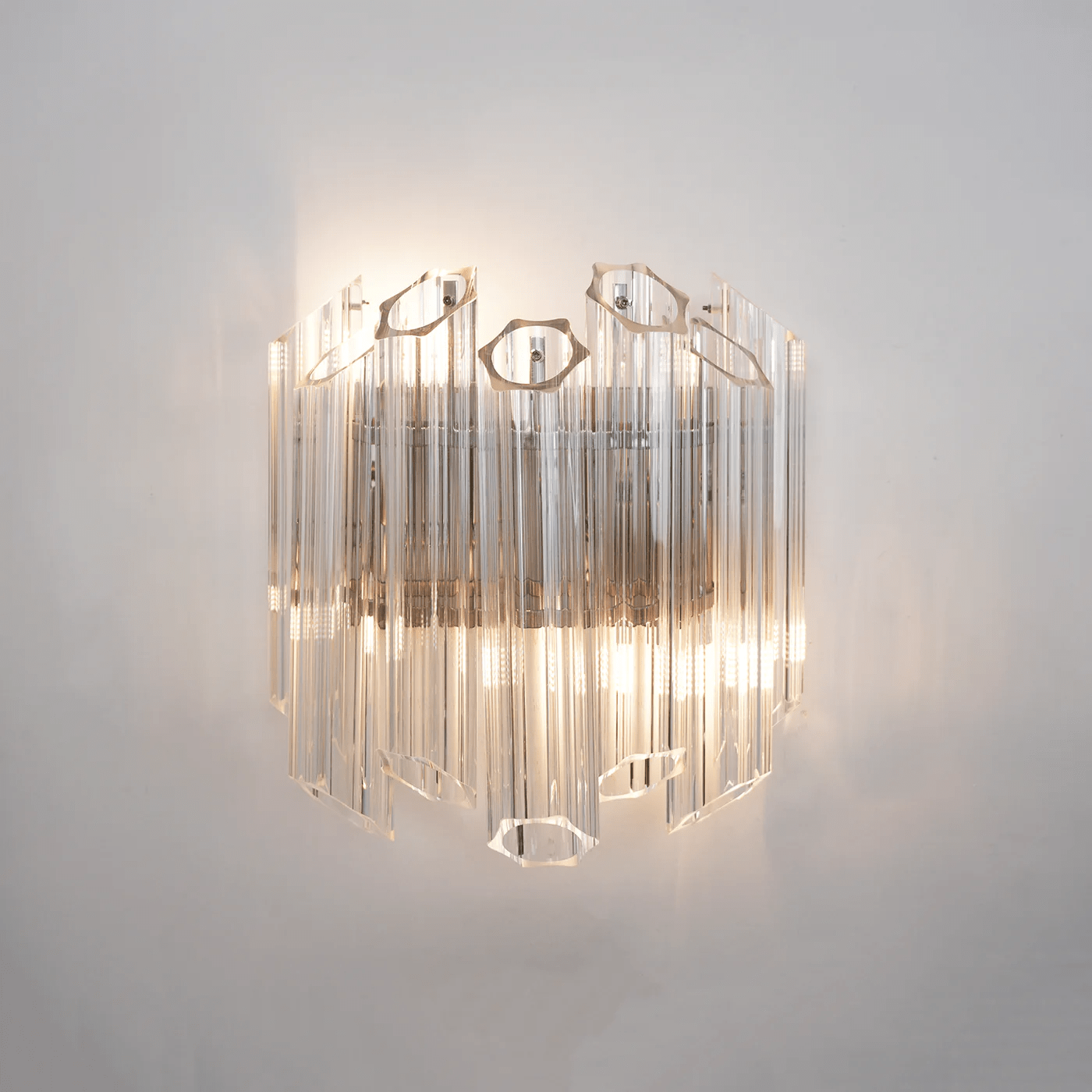 Aurora Wall Lamp Clear Murano Glass Tube Cascade - Blowlighting