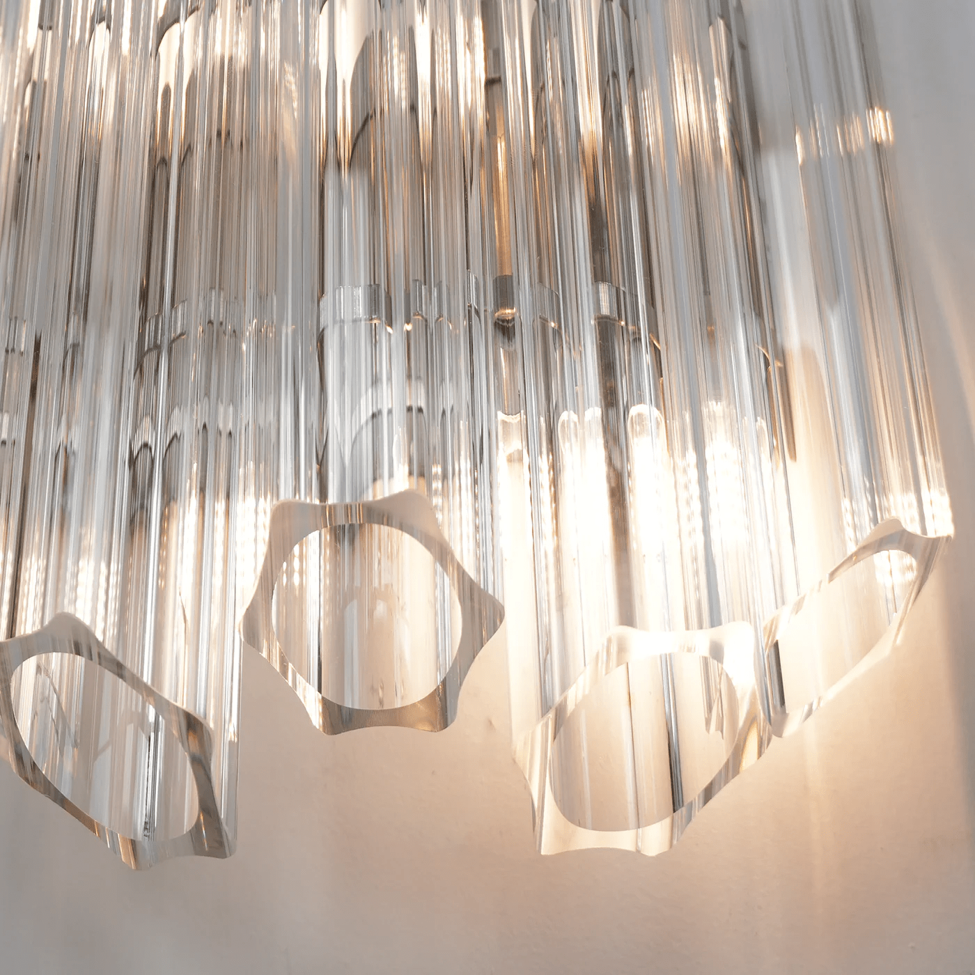 Aurora Wall Lamp Clear Murano Glass Tube Cascade - Blowlighting