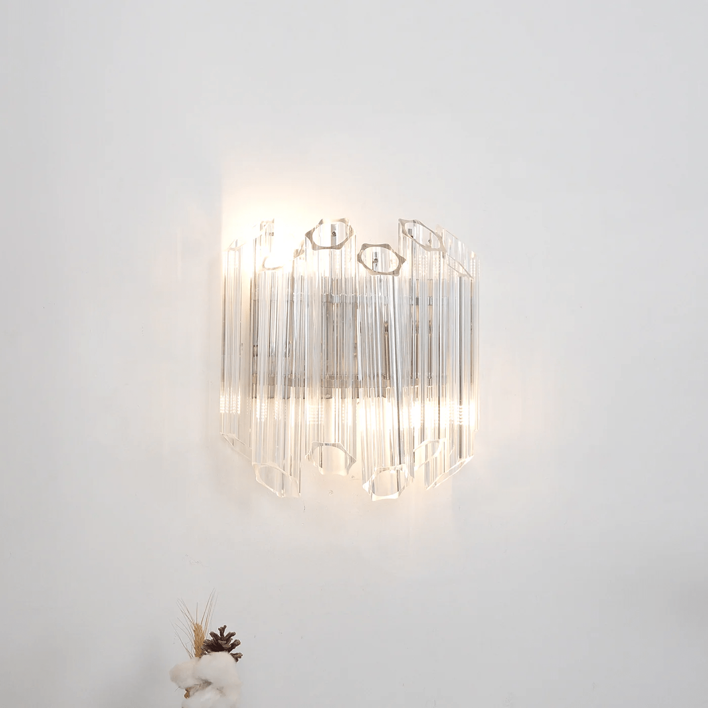 Aurora Wall Lamp Clear Murano Glass Tube Cascade - Blowlighting