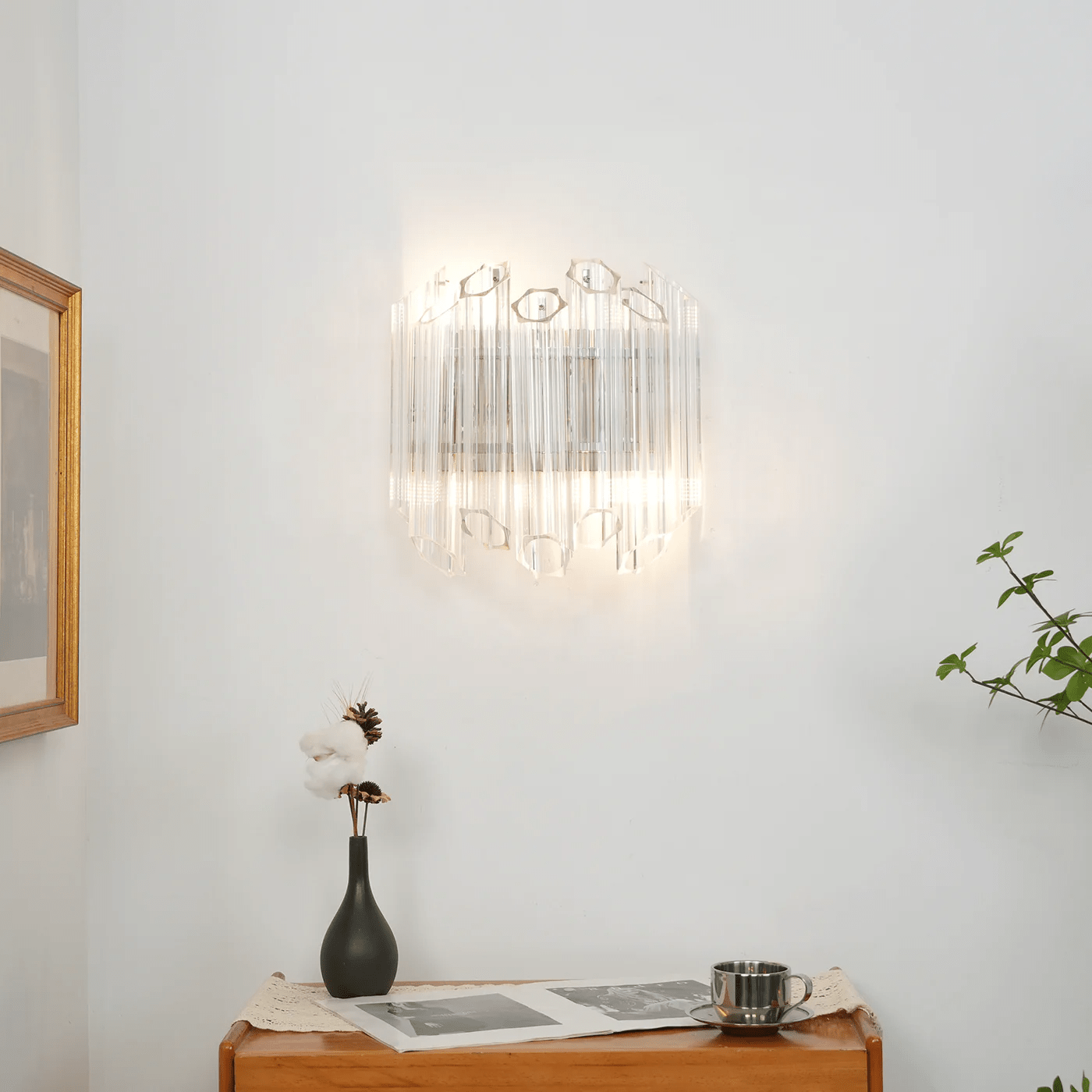Aurora Wall Lamp Clear Murano Glass Tube Cascade - Blowlighting