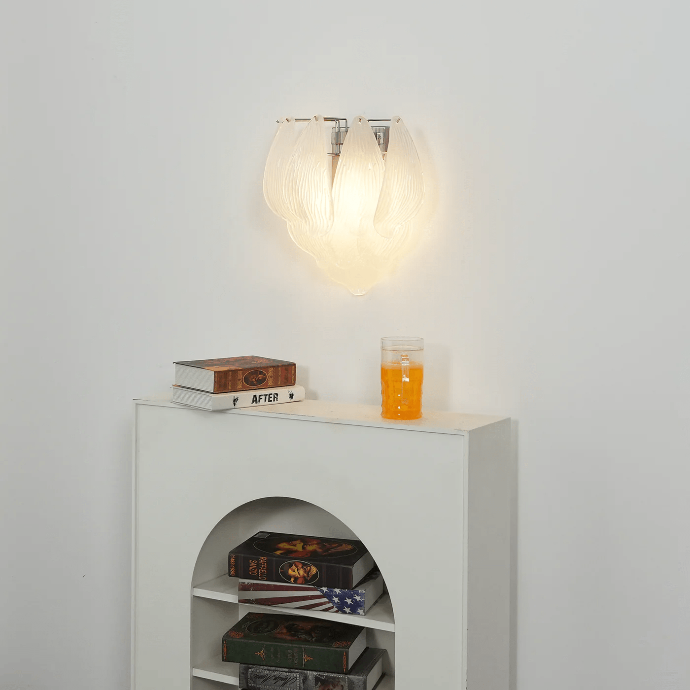 Aurora Wall Lamp Murano Glass Petal Frosted Cascading - Blowlighting