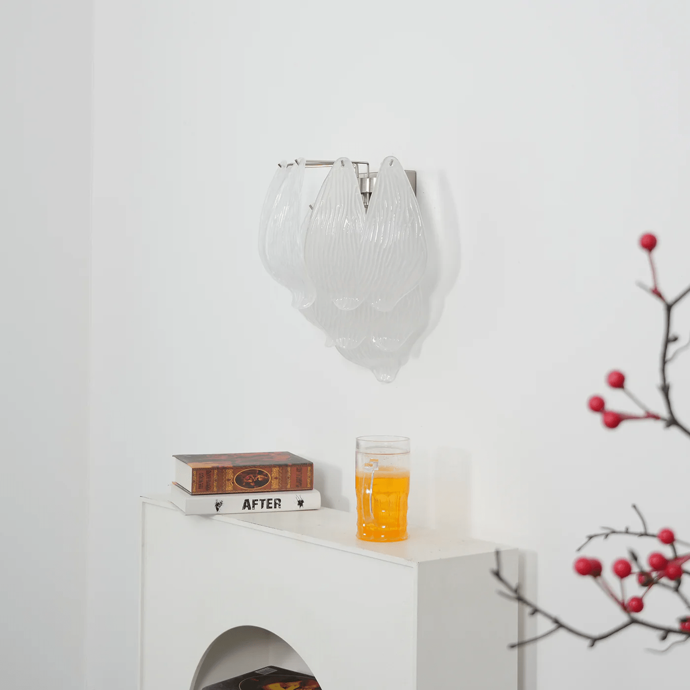 Aurora Wall Lamp Murano Glass Petal Frosted Cascading - Blowlighting