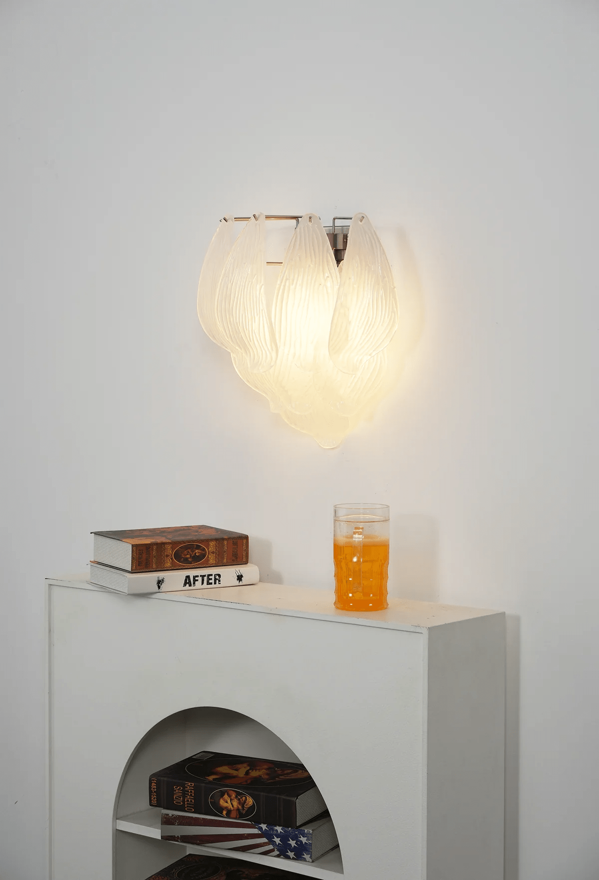 Aurora Wall Lamp Murano Glass Petal Frosted Cascading - Blowlighting