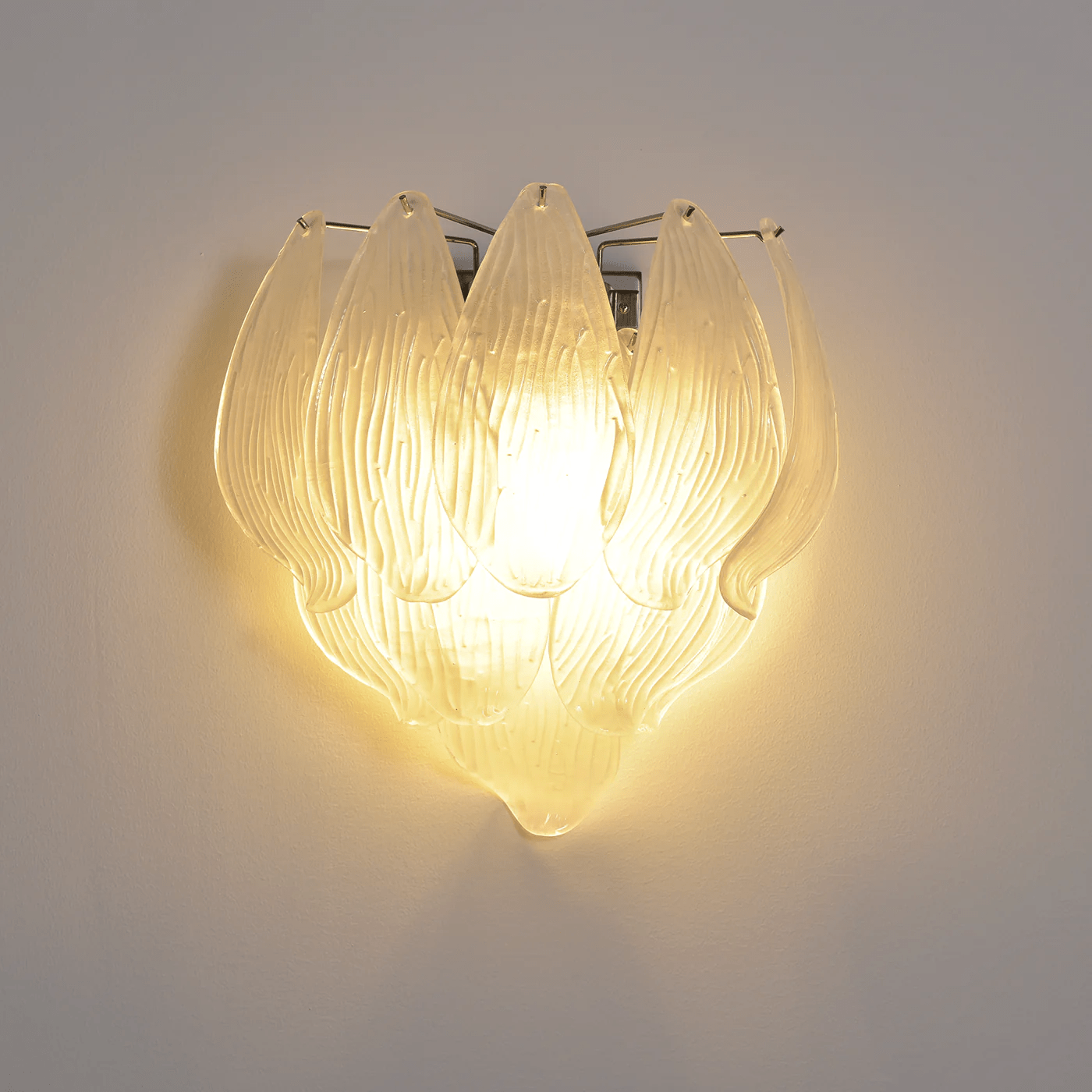 Aurora Wall Lamp Murano Glass Petal Frosted Cascading - Blowlighting