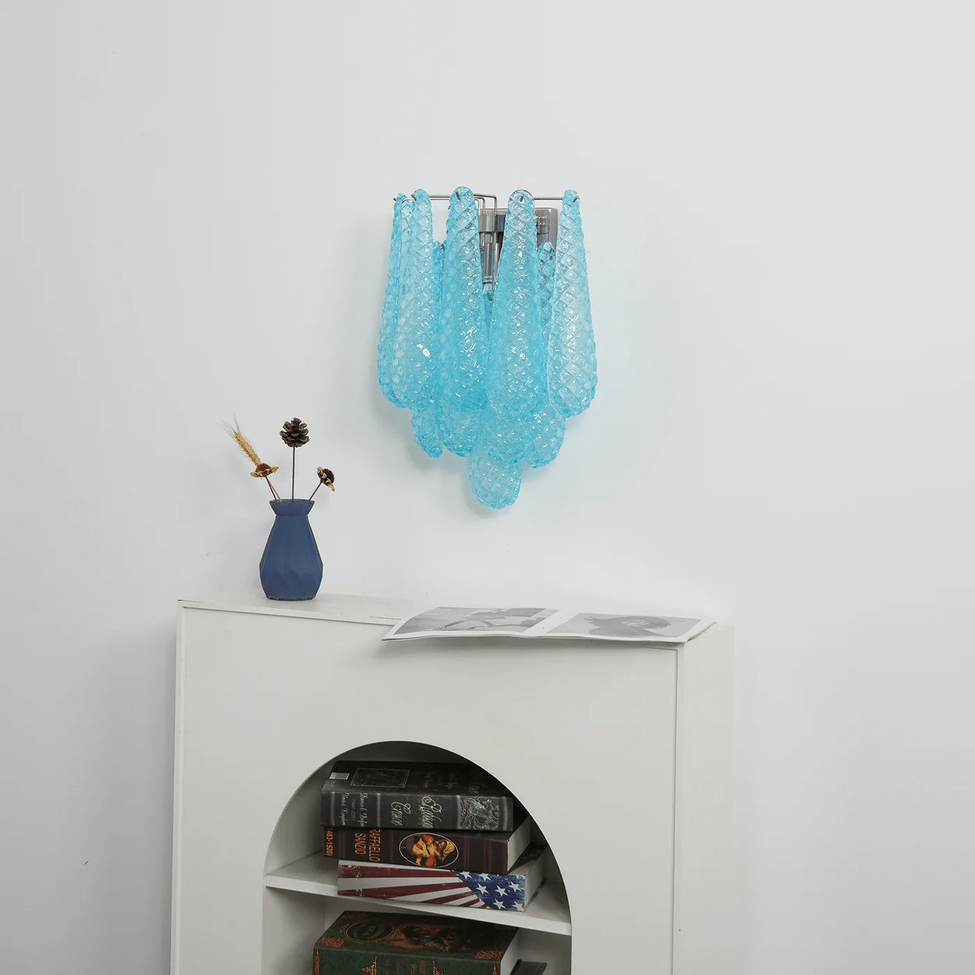 Aurora Wall Lamp Pink Teardrop Glass Floral Artistic - Blowlighting