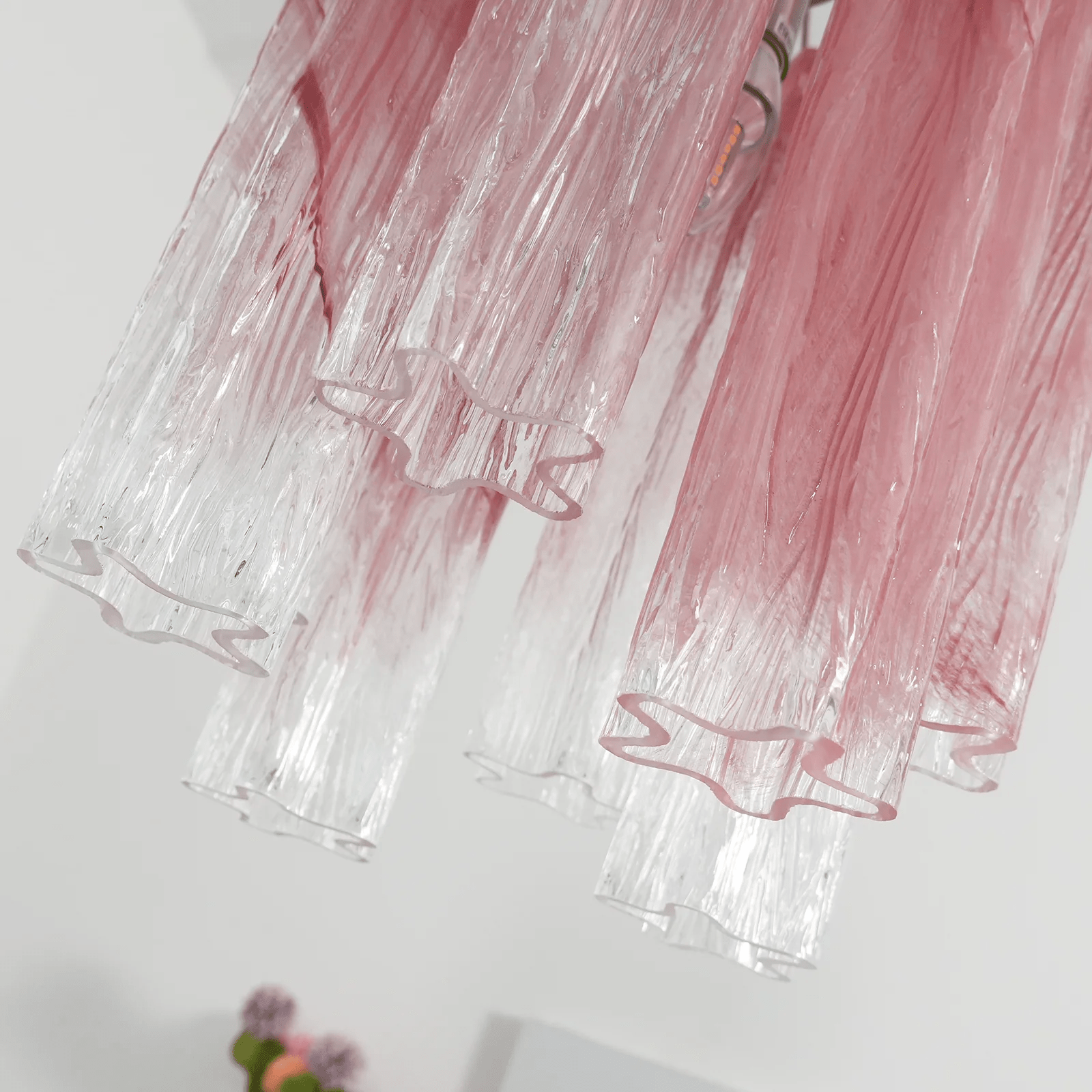 Aurora Chandelier Pink Gradient Murano Glass - Blowlighting
