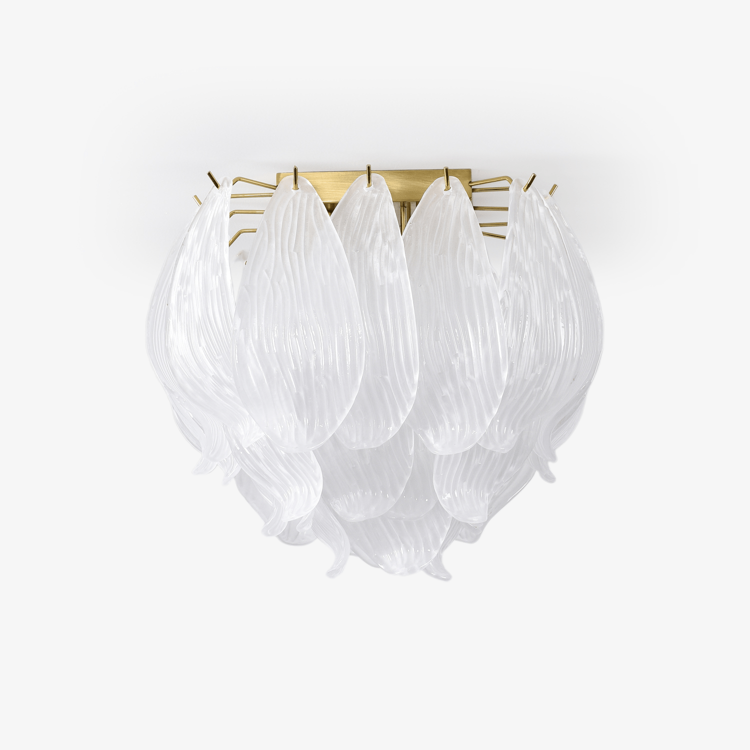 Aurora Ceiling Lamp Murano Petal Hand-Blown Glass Flushmount - Blowlighting