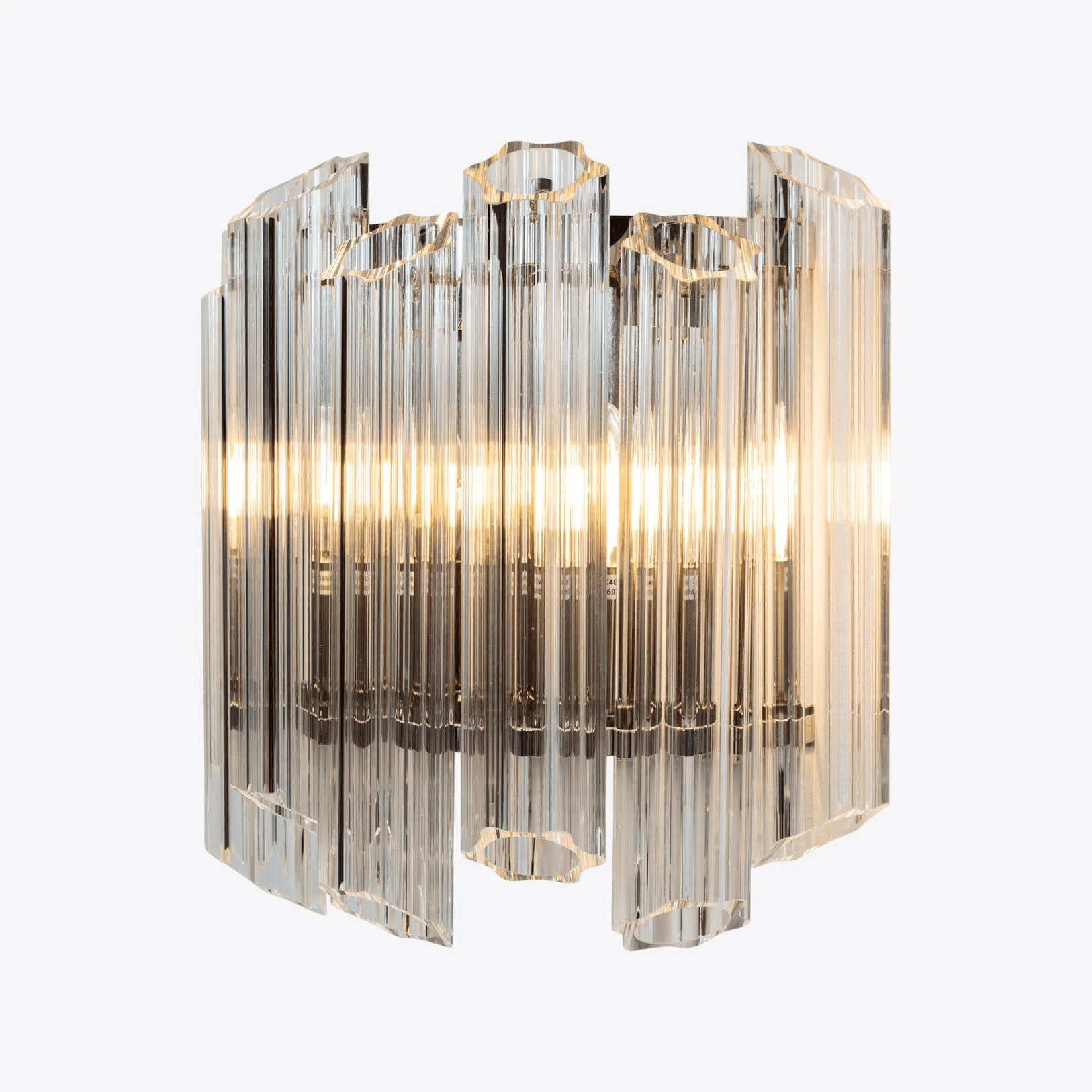 Aurora Wall Lamp Clear Murano Glass Tube Cascade - Blowlighting