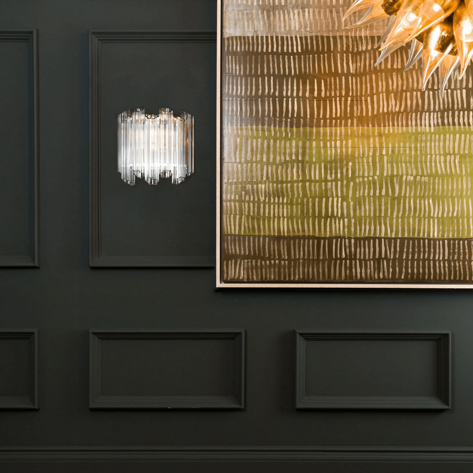 Aurora Wall Lamp Clear Murano Glass Tube Cascade - Blowlighting