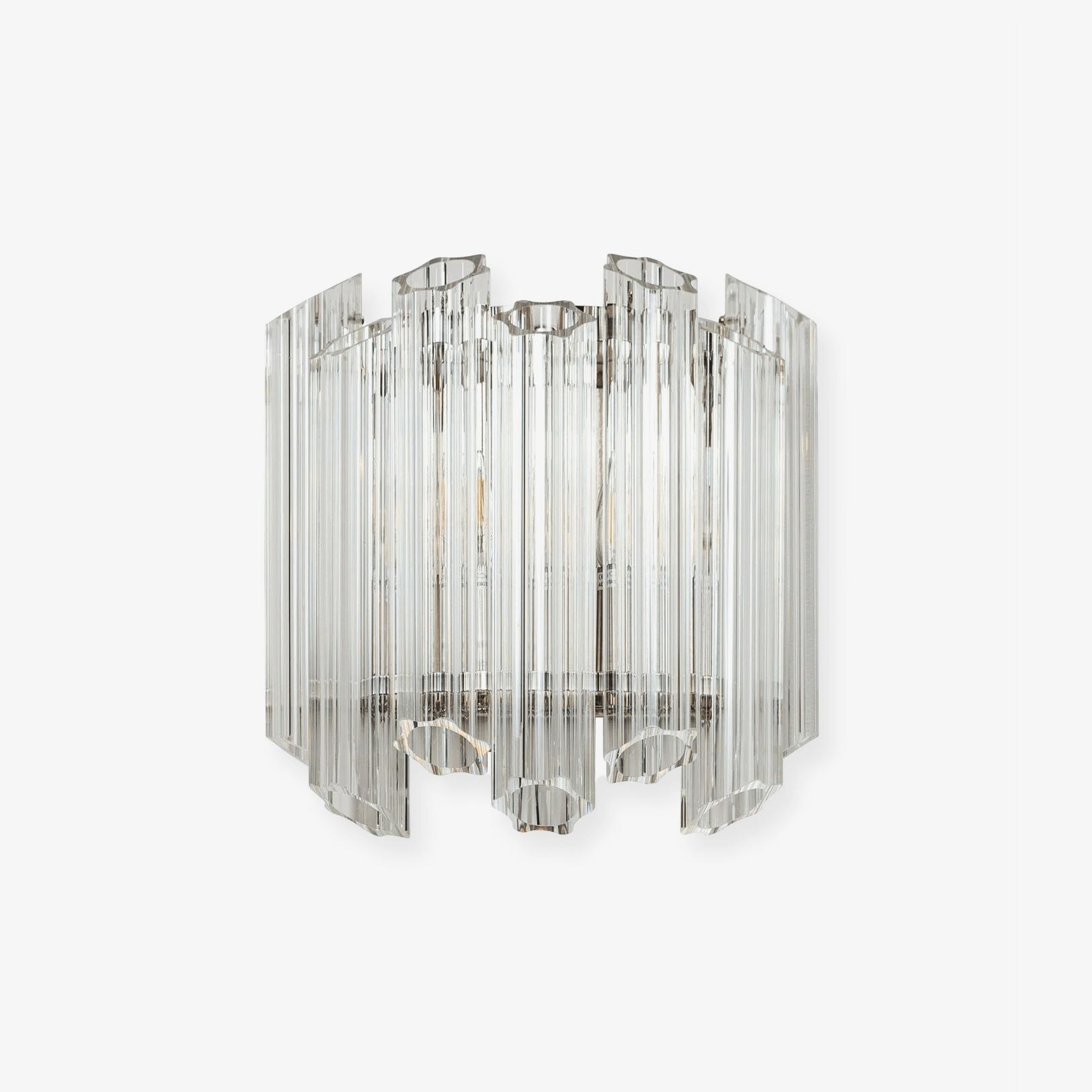 Aurora Wall Lamp Clear Murano Glass Tube Cascade - Blowlighting