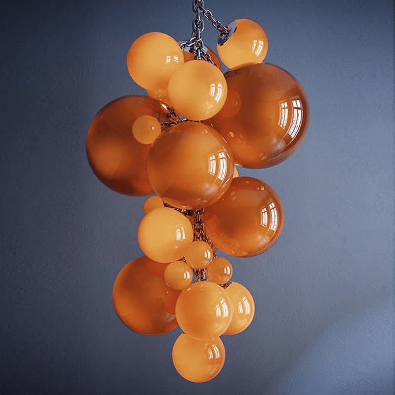 Aurora Chandelier Murano Glass Grape Cluster Art Deco - Blowlighting